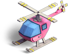 Постройка Розовый вертолет игры Зомби Ферма Мания